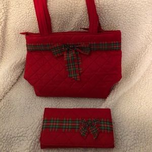 Christmas handbag and matching wallet.